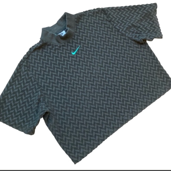 Women’s Nike Sportswear Terry Cropped Top Short Sleeve Mock Oversized M - Picture 1 of 7